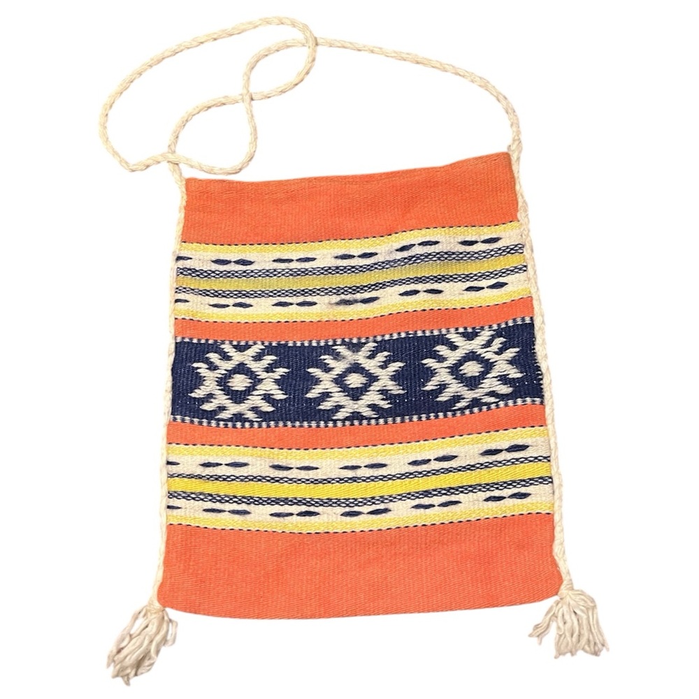 Vintage Greek Tagari Woven Boho Hippie Crossbody Bag